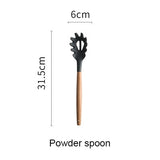 Silicone Kitchen Tools Cooking Sets Soup Spoon Spatula Non-stick Shovel with Wooden Handle Special Heat-resistant Design