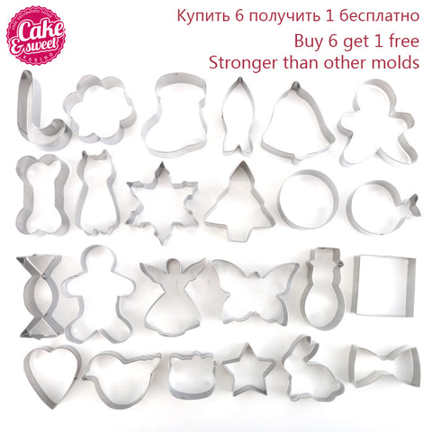 Christmas Cookie Cutters Stainless Steel Cute Animal Candy Shape Biscuit Mold DIY Fondant Pastry Decorating Baking Cooking Tools