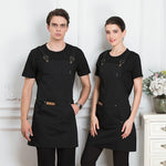 Unisex Fashion Chef Cook Kitchen Apron Coffee Shop Hairdresser Sleeveless Work Uniform Bib Work Clothing Antifouling Aprons