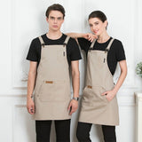 Unisex Fashion Chef Cook Kitchen Apron Coffee Shop Hairdresser Sleeveless Work Uniform Bib Work Clothing Antifouling Aprons