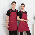 Unisex Fashion Chef Cook Kitchen Apron Coffee Shop Hairdresser Sleeveless Work Uniform Bib Work Clothing Antifouling Aprons