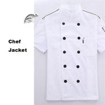 Men Chef Jacket Catering Tunic Summer Work Wear Clothes Hat Restaurant Uniforrms Shirts Coat Botton Women Kitchen Cook Clothing