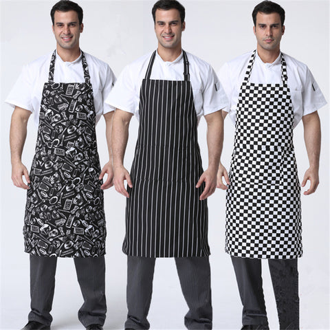 Adult Restaurant Work Wear Food Service Kitchen Cook Clothing Print Lace Mens Women Chef Sushi Uniform White Pliester Aprons