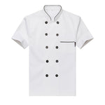 Free Logo Printing Unisex Chef Uniform Food Service Cook Jacket Coat Solid Man Kitchen Restaurant Bakery Clothing Shirt