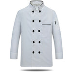 Free Logo Printing Unisex Chef Uniform Food Service Cook Jacket Coat Solid Man Kitchen Restaurant Bakery Clothing Shirt