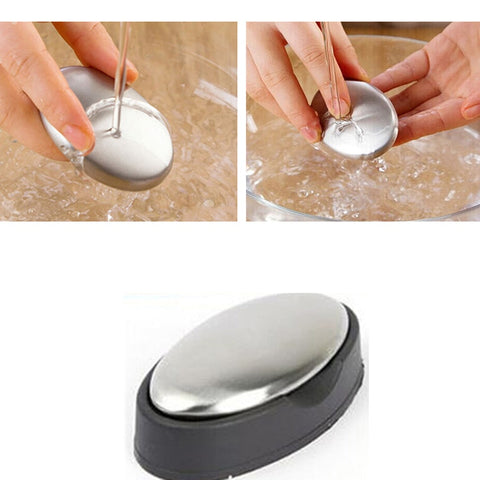 Stainless Steel Soap Metal Oval Shape Deodorize Smell From Hands Retail Magic Eliminating Odor Kitchen Bar