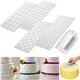 4Pcs/Set DIY Cake Plastic Transparent Texture Lattic Mat Cake Border Decorating Tools Cake Mold Fondant Gumpaste Stencil Molds