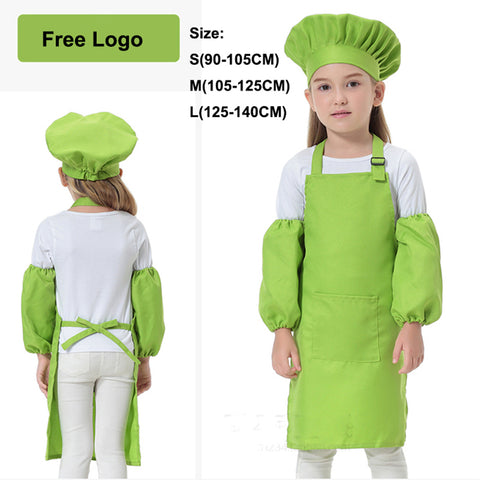 12Colors Free Logo Fancy Chef Uniform Cosplay Cook Halloween Costumes for Kids DIY Apron Baby Girl Boy Kindergarten Clothing