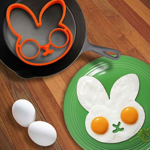 1PCS Multicolor Rabbit Omelette Silicone Rubber Egg Mold Cute Rabbit Form For Eggs Fried Frying Pancake Egg Ring Cooking