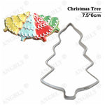 Christmas Cookie Cutter Stainless Steel Cut Candy Biscuit Mold Cooking Tools Christmas Theme Metal Cutters Mould Snowflake Snowm