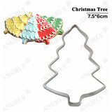 Christmas Cookie Cutter Stainless Steel Cut Candy Biscuit Mold Cooking Tools Christmas Theme Metal Cutters Mould Snowflake Snowm