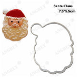 Christmas Cookie Cutter Stainless Steel Cut Candy Biscuit Mold Cooking Tools Christmas Theme Metal Cutters Mould Snowflake Snowm