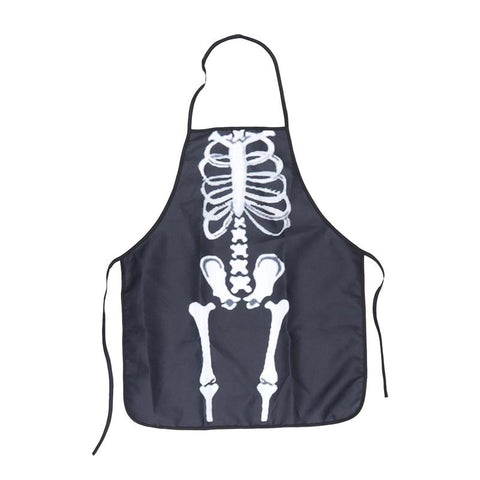 1pc Decorative Scary Skeleton Halloween Apron Clothing Accessory Kitchen Cook Chef Apron for Costume Party Carnival Cosplay